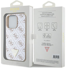 Заредете изображение във визуализатора на галерията – Original Case GUESS hardcase 4G Triangle Metal Logo GUHCP15LPG4GPH for Iphone 15 Pro white
