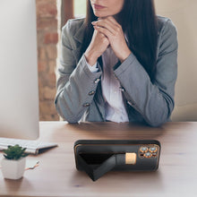 Заредете изображение във визуализатора на галерията – LEATHER Case Kickstand for IPHONE 15 black
