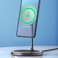 Заредете изображение във визуализатора на галерията – Choetech 2in1 Magnetic Holder Qi Wireless Charger for Magsafe 15W Gray (T575-F)
