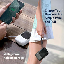 Заредете изображение във визуализатора на галерията – Power bank baseus qpow - 10 000mah lcd quick charge pd15w with cable to lightning 8-pin white ppqd-b02 - TopMag
