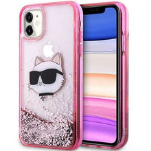 Заредете изображение във визуализатора на галерията – Karl Lagerfeld KLHCN61LNCHCP iPhone 11/ XR pink/pink hardcase Glitter Choupette Head
