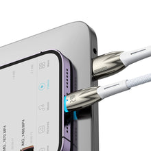 Заредете изображение във визуализатора на галерията – Baseus Glimmer Series cable with fast charging USB-A - Lightning 480Mb/s 2.4A 1m white
