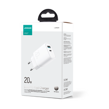 Заредете изображение във визуализатора на галерията – Joyroom fast charger USB-A QC3.0 / USB-C PD white (L-QP2011)
