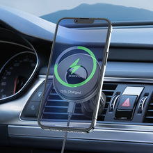 Заредете изображение във визуализатора на галерията – Borofone Car holder BH202 Seaside magnetic with induction charging to air vent mount for Magsafe black
