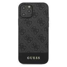 Заредете изображение във визуализатора на галерията – Guess GUHCP12MG4GLGR iPhone 12/12 Pro 6,1" szary/grey hardcase 4G Stripe Collection
