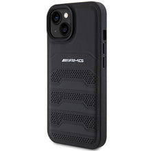 Заредете изображение във визуализатора на галерията – AMG Leather Debossed Lines case for iPhone 15 - black
