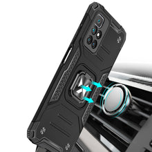 Заредете изображение във визуализатора на галерията – Wozinsky Ring Armor Tough Hybrid Case Cover + Magnetic Holder for Xiaomi Redmi Note 10 / Redmi Note 10S Black - TopMag

