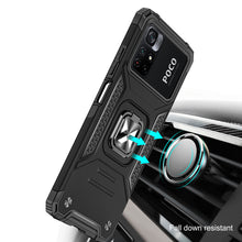 Заредете изображение във визуализатора на галерията – Wozinsky Ring Armor Tough Hybrid Case Cover + Magnetic Mount Mi Poco M4 Pro 5G / Redmi Note 11 5G (China) / Redmi Note 11T 5G / Redmi Note 11S 5G blue - TopMag
