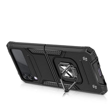 Заредете изображение във визуализатора на галерията – Wozinsky Ring Armor tough hybrid case cover + magnetic holder for Samsung Galaxy Z Flip 3 black - TopMag
