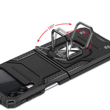 Заредете изображение във визуализатора на галерията – Wozinsky Ring Armor tough hybrid case cover + magnetic holder for Samsung Galaxy Z Flip 3 black - TopMag
