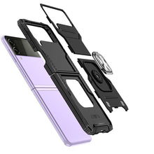 Заредете изображение във визуализатора на галерията – Wozinsky Ring Armor tough hybrid case cover + magnetic holder for Samsung Galaxy Z Flip 3 black - TopMag
