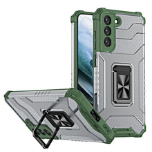 Заредете изображение във визуализатора на галерията – Crystal Ring Case tough hybrid cover + magnetic holder for Samsung Galaxy S22 green - TopMag
