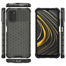 Заредете изображение във визуализатора на галерията – Honeycomb armored case with a gel frame for Xiaomi Poco M3 / Redmi 9T black
