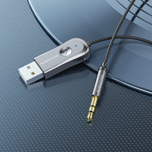 Заредете изображение във визуализатора на галерията – Borofone Adapter BC44 Audio Bluetooth - USB to jack 3,5mm - grey
