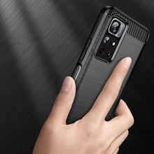 Заредете изображение във визуализатора на галерията – Carbon Case Flexible Cover Sleeve for Xiaomi Redmi Note 11 black - TopMag

