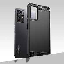 Заредете изображение във визуализатора на галерията – Carbon Case Flexible Cover Sleeve for Xiaomi Redmi Note 11 black - TopMag
