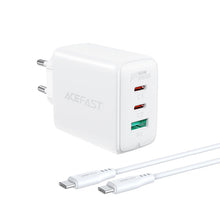 Заредете изображение във визуализатора на галерията – Acefast 2in1 charger 2x USB Type C / USB 65W, PD, QC 3.0, AFC, FCP (set with cable) white (A13 white) - TopMag
