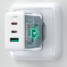Заредете изображение във визуализатора на галерията – Acefast 2in1 charger 2x USB Type C / USB 65W, PD, QC 3.0, AFC, FCP (set with cable) white (A13 white) - TopMag
