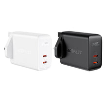 Заредете изображение във визуализатора на галерията – Acefast wall charger (UK plug) 2x USB Type C 40W, PPS, PD, QC 3.0, AFC, FCP black (A12 black) - TopMag
