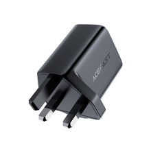Заредете изображение във визуализатора на галерията – Acefast wall charger (UK plug) USB Type C 20W, PPS, PD, QC 3.0, AFC, FCP black (A4 black) - TopMag
