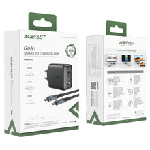 Заредете изображение във визуализатора на галерията – Acefast 2in1 charger GaN 65W USB Type C / USB, adapter HDMI adapter 4K @ 60Hz (set with cable) black (A17 black) - TopMag
