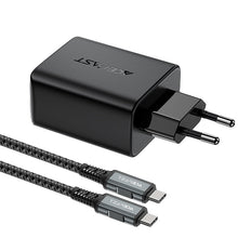 Заредете изображение във визуализатора на галерията – Acefast 2in1 charger GaN 65W USB Type C / USB, adapter HDMI adapter 4K @ 60Hz (set with cable) black (A17 black) - TopMag
