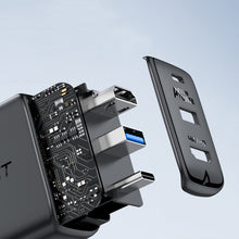 Заредете изображение във визуализатора на галерията – Acefast 2in1 charger GaN 65W USB Type C / USB, adapter adapter HDMI 4K @ 60Hz (set with cable) white (A17 white) - TopMag
