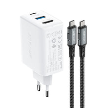 Заредете изображение във визуализатора на галерията – Acefast 2in1 charger GaN 65W USB Type C / USB, adapter adapter HDMI 4K @ 60Hz (set with cable) white (A17 white) - TopMag
