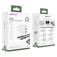 Заредете изображение във визуализатора на галерията – Acefast 2in1 charger GaN 65W USB Type C / USB, adapter adapter HDMI 4K @ 60Hz (set with cable) white (A17 white) - TopMag

