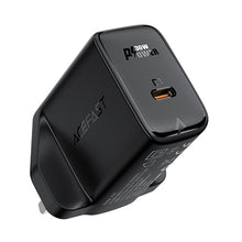 Заредете изображение във визуализатора на галерията – Acefast GaN charger (UK plug) USB Type C 30W, Power Delivery, PPS, Q3 3.0, AFC, FCP black (A24 UK black) - TopMag
