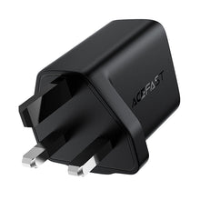 Заредете изображение във визуализатора на галерията – Acefast GaN charger (UK plug) USB Type C 30W, Power Delivery, PPS, Q3 3.0, AFC, FCP black (A24 UK black) - TopMag

