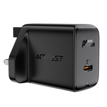 Заредете изображение във визуализатора на галерията – Acefast GaN charger (UK plug) USB Type C 30W, Power Delivery, PPS, Q3 3.0, AFC, FCP black (A24 UK black) - TopMag

