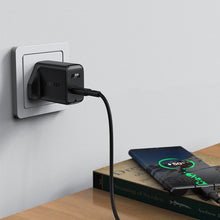 Заредете изображение във визуализатора на галерията – Acefast GaN charger (UK plug) USB Type C 30W, Power Delivery, PPS, Q3 3.0, AFC, FCP black (A24 UK black) - TopMag
