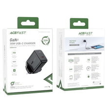 Заредете изображение във визуализатора на галерията – Acefast GaN charger (UK plug) USB Type C 30W, Power Delivery, PPS, Q3 3.0, AFC, FCP black (A24 UK black) - TopMag
