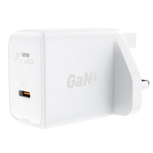 Заредете изображение във визуализатора на галерията – Acefast GaN wall charger (UK plug) USB Type C 30W, Power Delivery, PPS, Q3 3.0, AFC, FCP white (A24 UK white) - TopMag
