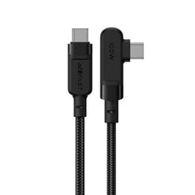 Заредете изображение във визуализатора на галерията – Acefast angled cable USB Type C - USB Type C 2m, 100W (20V / 5A) black (C5-03 Black) - TopMag
