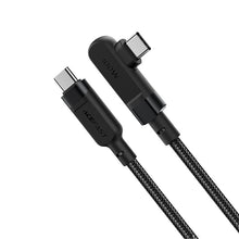 Заредете изображение във визуализатора на галерията – Acefast angled cable USB Type C - USB Type C 2m, 100W (20V / 5A) black (C5-03 Black) - TopMag

