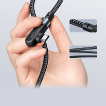 Заредете изображение във визуализатора на галерията – Acefast angled cable USB Type C - USB Type C 2m, 100W (20V / 5A) black (C5-03 Black) - TopMag
