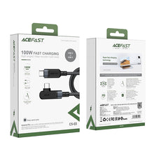 Заредете изображение във визуализатора на галерията – Acefast angled cable USB Type C - USB Type C 2m, 100W (20V / 5A) gray (C5-03 deep space gray) - TopMag
