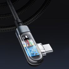 Заредете изображение във визуализатора на галерията – Acefast angled cable USB Type C - USB Type C 2m, 100W (20V / 5A) gray (C5-03 deep space gray) - TopMag
