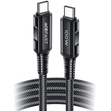 Заредете изображение във визуализатора на галерията – Acefast cable USB Type C - USB Type C 2m, 100W (20V / 5A) gray (C4-03 deep space gray) - TopMag
