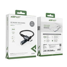Заредете изображение във визуализатора на галерията – Acefast USB Type C audio cable - 3.5mm mini jack (female) 18cm, DAC, AUX gray (C1-07 deep space gray) - TopMag
