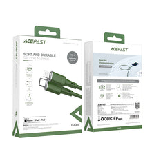 Заредете изображение във визуализатора на галерията – Acefast cable MFI USB Type C - Lightning 1.2m, 30W, 3A green (C2-01 oliver green) - TopMag
