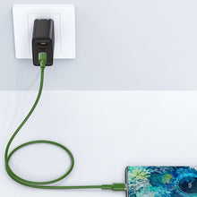 Заредете изображение във визуализатора на галерията – Acefast cable USB Type C - USB Type C 1.2m, 60W (20V / 3A) green (C2-03 oliver green) - TopMag
