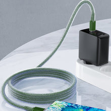 Заредете изображение във визуализатора на галерията – Acefast cable USB Type C - USB Type C 1.2m, 60W (20V / 3A) green (C2-03 oliver green) - TopMag
