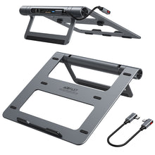 Заредете изображение във визуализатора на галерията – Acefast HUB multifunctional USB Type C laptop stand - 2x USB 3.2 Gen 1 (3.0, 3.1 Gen 1) / TF, SD / HDMI 4K @ 60Hz / RJ45 1Gbps / PD 3.0 100W (20V / 5A) gray (E5 space gray) - TopMag
