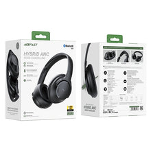 Заредете изображение във визуализатора на галерията – Acefast around-ear wireless headphones Bluetooth 5.0 Hybrid ANC (active noise reduction) waterproof IPX4 black (H1 black) - TopMag
