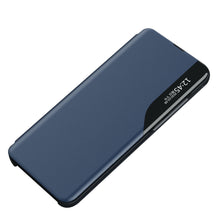 Заредете изображение във визуализатора на галерията – Eco Leather View Case Elegant Flip Cover with Stand Function Poco M4 Pro 5G Blue - TopMag
