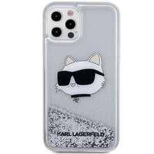 Заредете изображение във визуализатора на галерията – Karl Lagerfeld KLHCP12MLNHCCS iPhone 12/ 12 Pro 6.1" silver/silver hardcase Glitter Choupette Head
