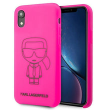 Заредете изображение във визуализатора на галерията – Karl Lagerfeld KLHCI61SILFLPI iPhone Xr różowy/pink Silicone Ikonik Neon Outline
